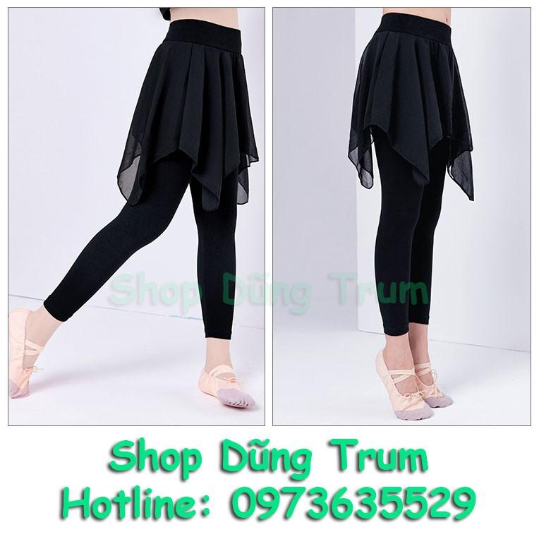Quần múa bale xẻ tà trẻ em, quần nhảy múa Ba lê siêu đẹp cho bé