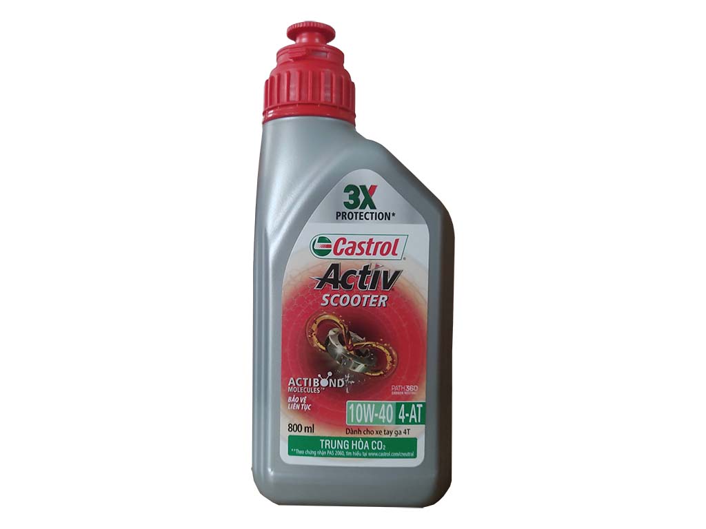 Dầu nhớt cho xe tay ga Castrol Activ Scooter, SAE 10W-40, 0.8L