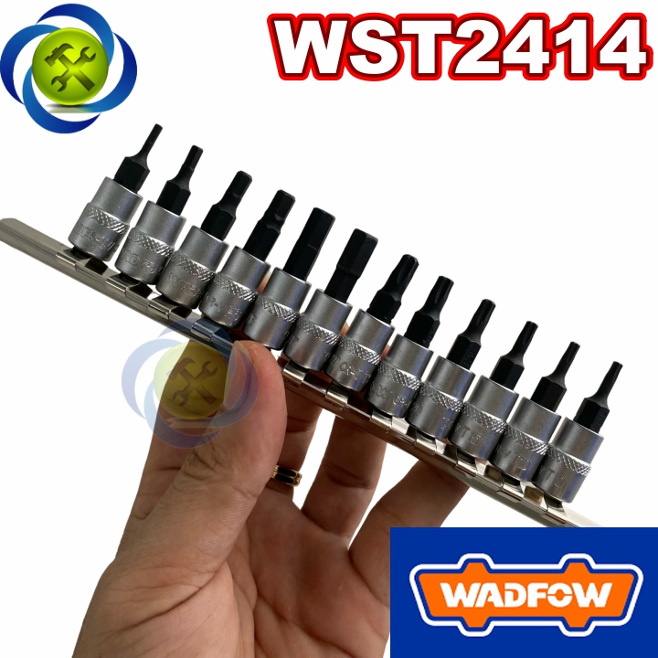 Bộ tuýp 12 chi tiết ra đầu lục giác + đầu sao WADFOW WST2414 chuôi 1/4A