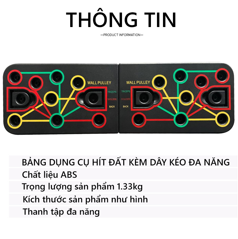 Hình ảnh Bảng dụng cụ tập hít đất , tập chống đẩy theo màu sắc, mỗi màu sắc sẽ tương ứng với bài tập khác nhau tương ứng với nhóm cơ khác nhau, thiết kế từ nhựa ABS an toàn cho người dùng - Hàng Chính Hãng