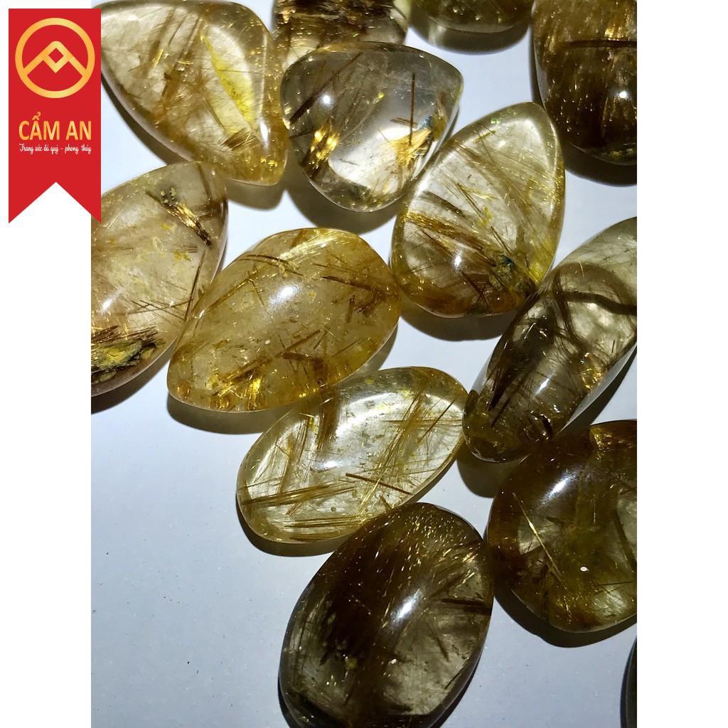 Mặt đá thach anh tóc ánh kim
