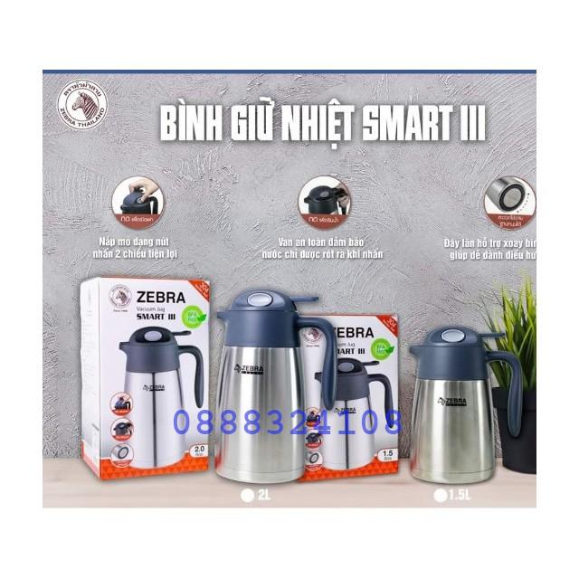 Bình Giữ Nhiệt Zebra Thái Lan Inox 304 Smart III 1,5L-2L-112948-112950