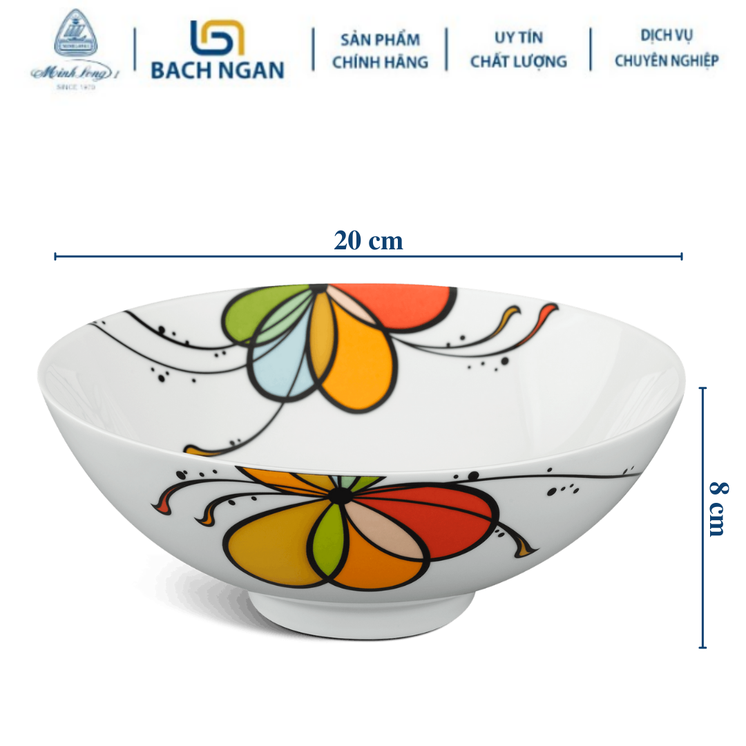 Tô trung 20 cm Daisy Bóng Bay - Gốm sứ cao cấp Minh Long I