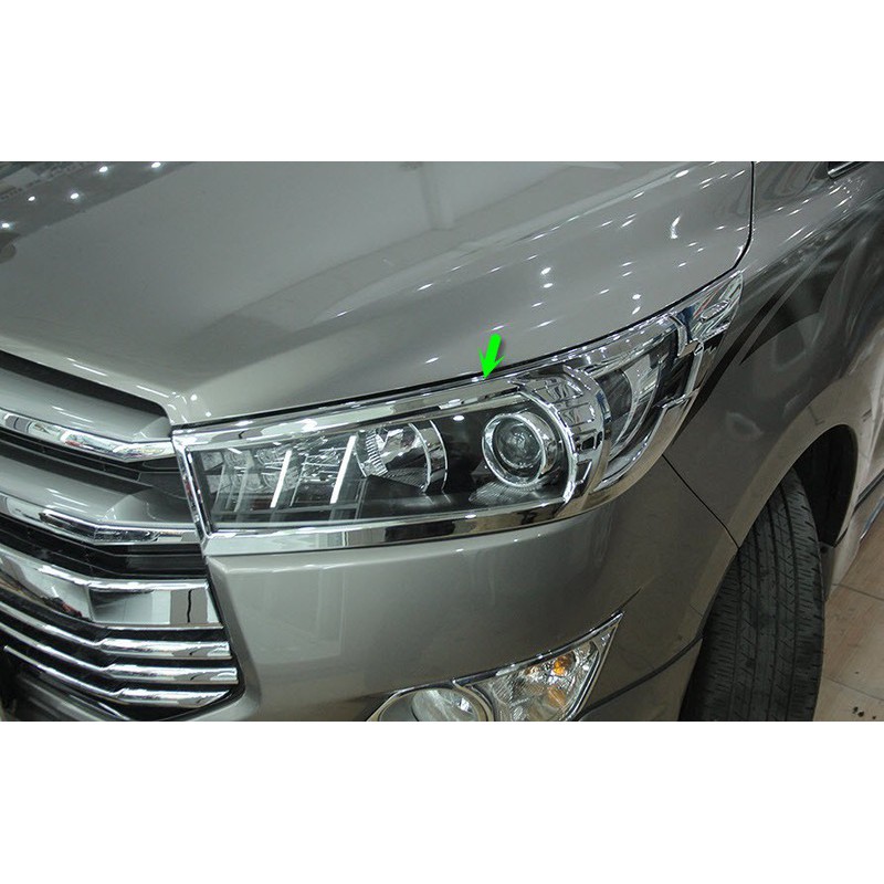 Ốp viền đèn pha, hậu xe Toyota Innova 2017 - 2022 mạ crom cao cấp, sáng bóng