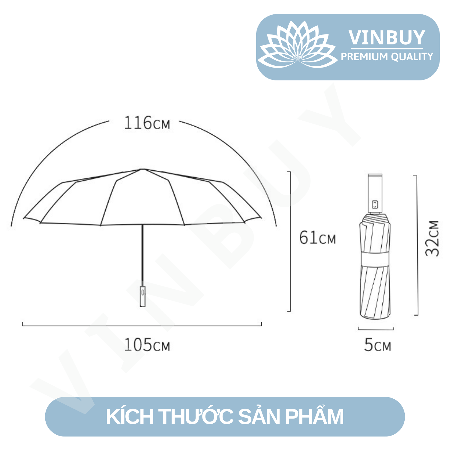 Ô Dù Che Mưa Nắng Gấp Gọn 2 Chiều Vải Hai Lớp Chống Thấm Cao Cấp – Hàng Chính Hãng