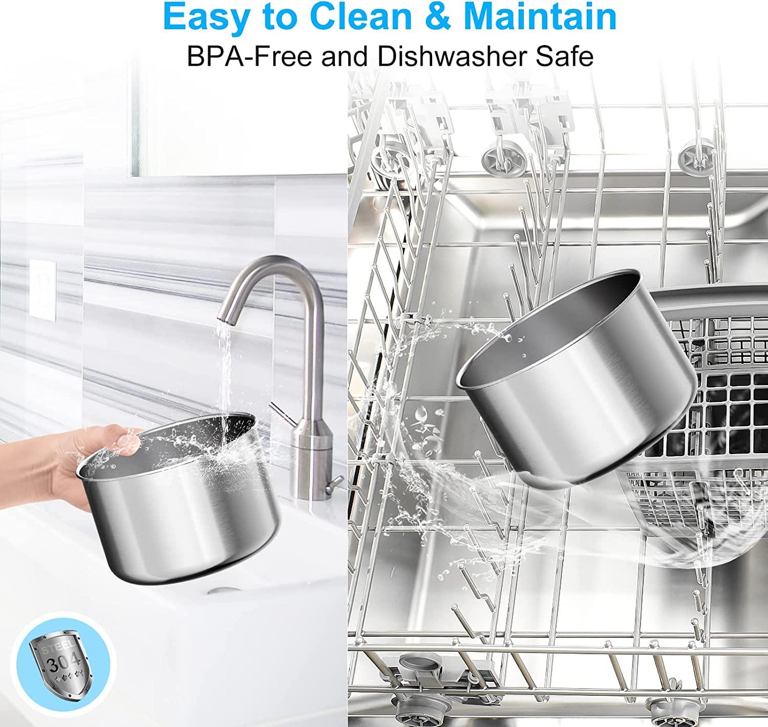 Đài phun nước cho chó mèo, Máy lọc nước cho mèo cực kỳ yên tĩnh 2L, Đài phun nước cho thú cưng bằng thép không gỉ tự động với phao cấp nước màu đỏ