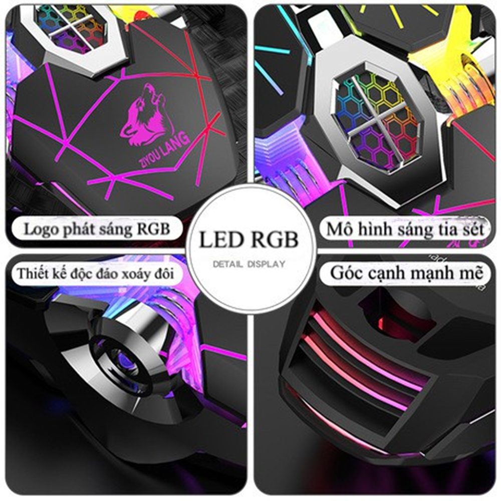 Chuột Không Dây Gaming Led Siêu Đẹp FREE WOLF X13 Pin Sạc Dùng Siêu Trâu Chuột Máy Tính Không Dây Đẹp- 4089-Hàng Nhập Khẩu