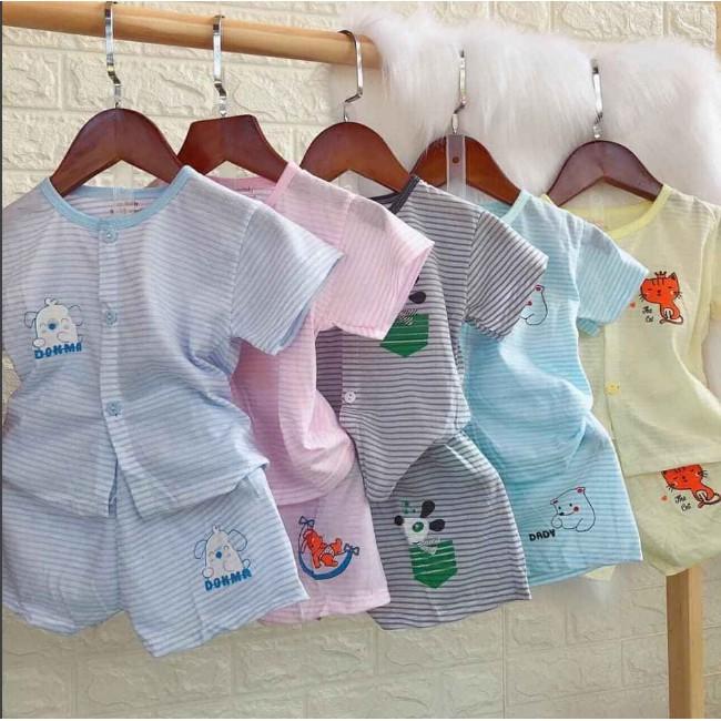 Combo 5 bộ quần áo cọc tay mặc màu hè cực mát cho bé sơ sinh từ 0 tháng đến 14 tháng