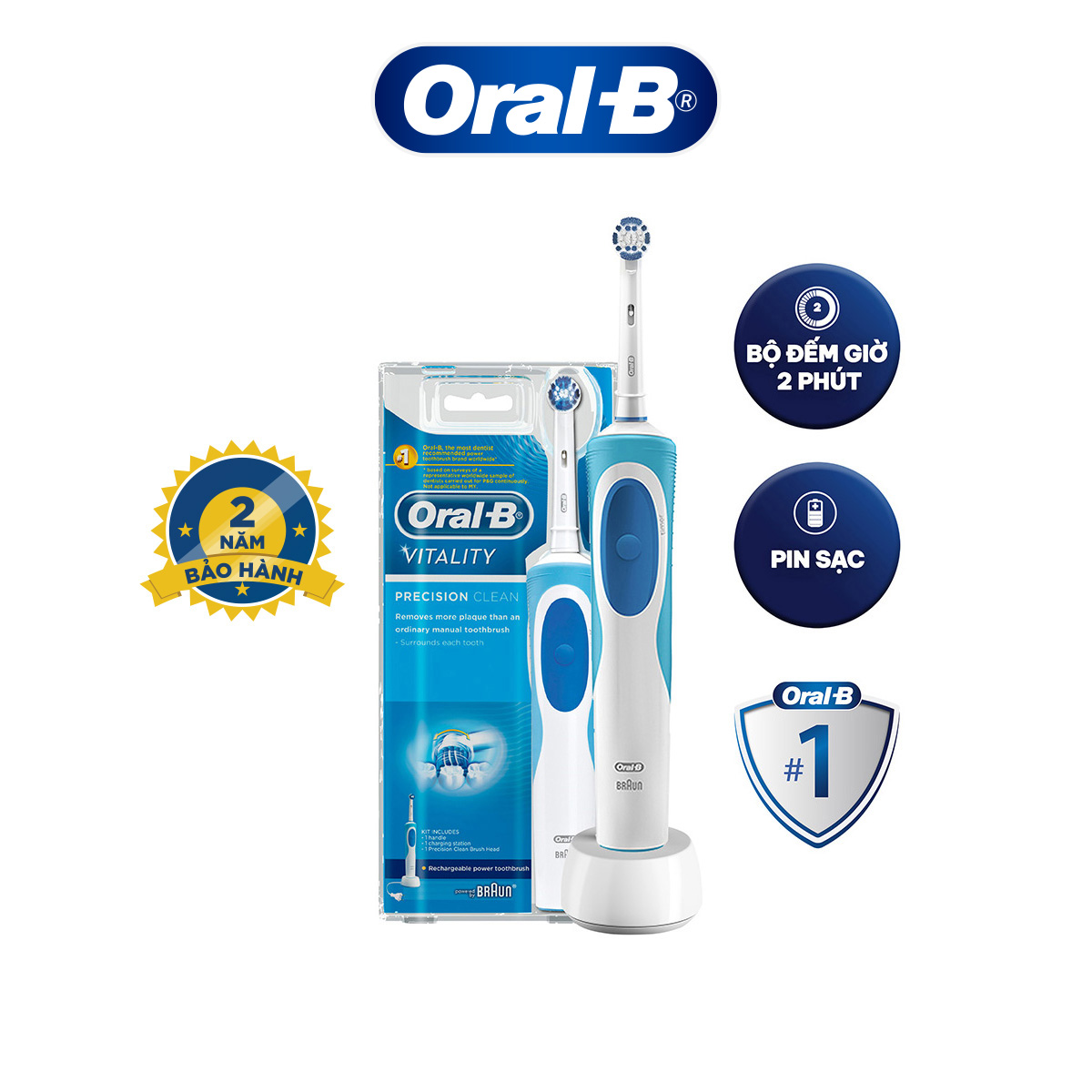 Bàn chải điện Oral-B Vitality-Hàng chính hãng