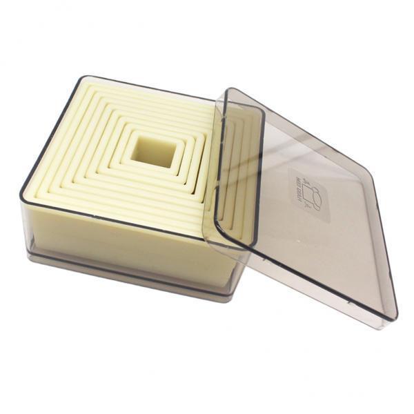 2X Square Cookie Cutter Nylon Fondant Cutter Set Biscuit Cutter Set with Case 1