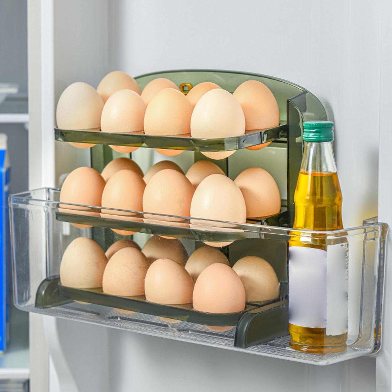 Creative overturn Egg Box Three Layers Stackable Organizer Bin for Freezer