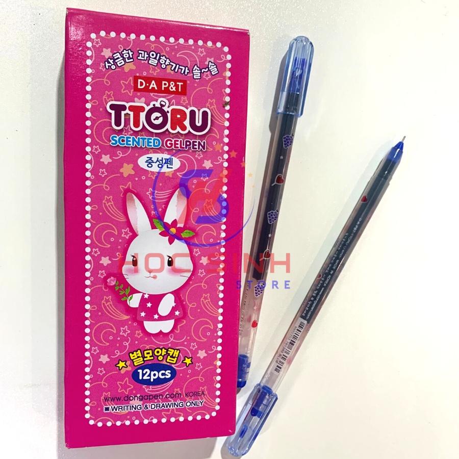 1 Cây Viết Gel Ttoru D.A P&amp;T Mực Xanh, Tím Thơm, Mực Đều Đậm