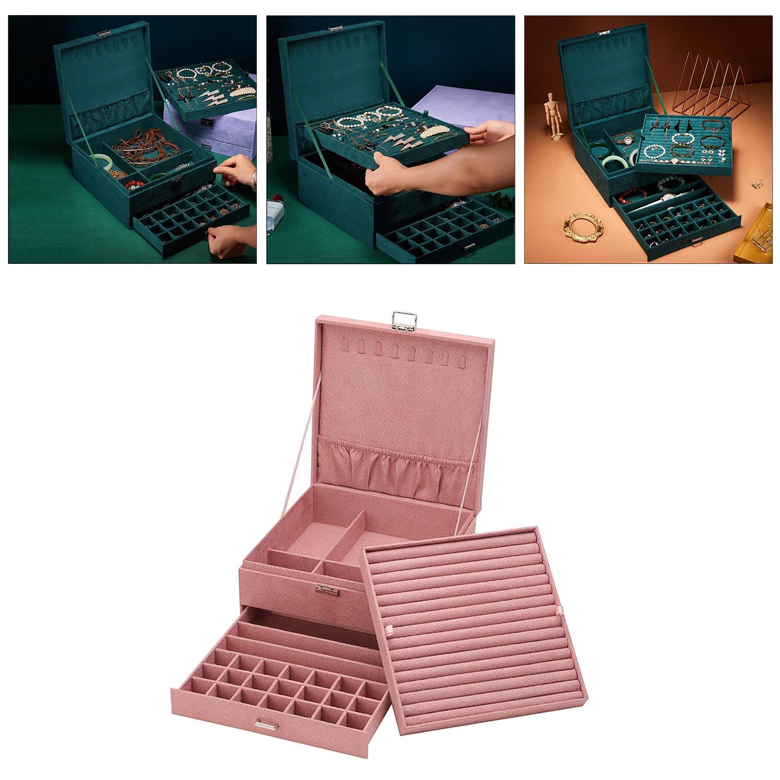 Jewelry Box Watch Case Organizer Jewelry Drawer Display Box Earrings Storage