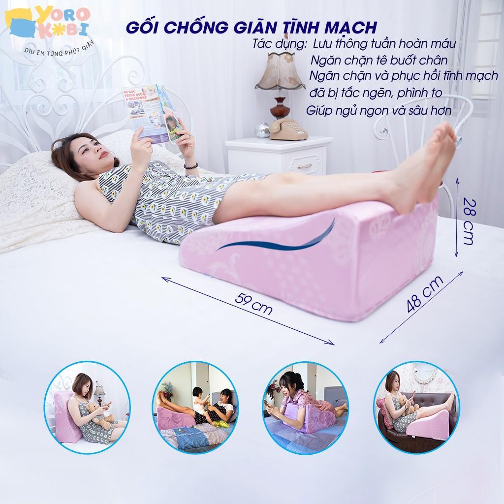 Gối kê chân giãn tĩnh mạch cao 28cm kê chân giảm phù nề chân, tê bì, vọp bẻ