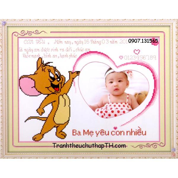 Tranh thêu chữ thập khung hình cho bé theo 12 con giáp