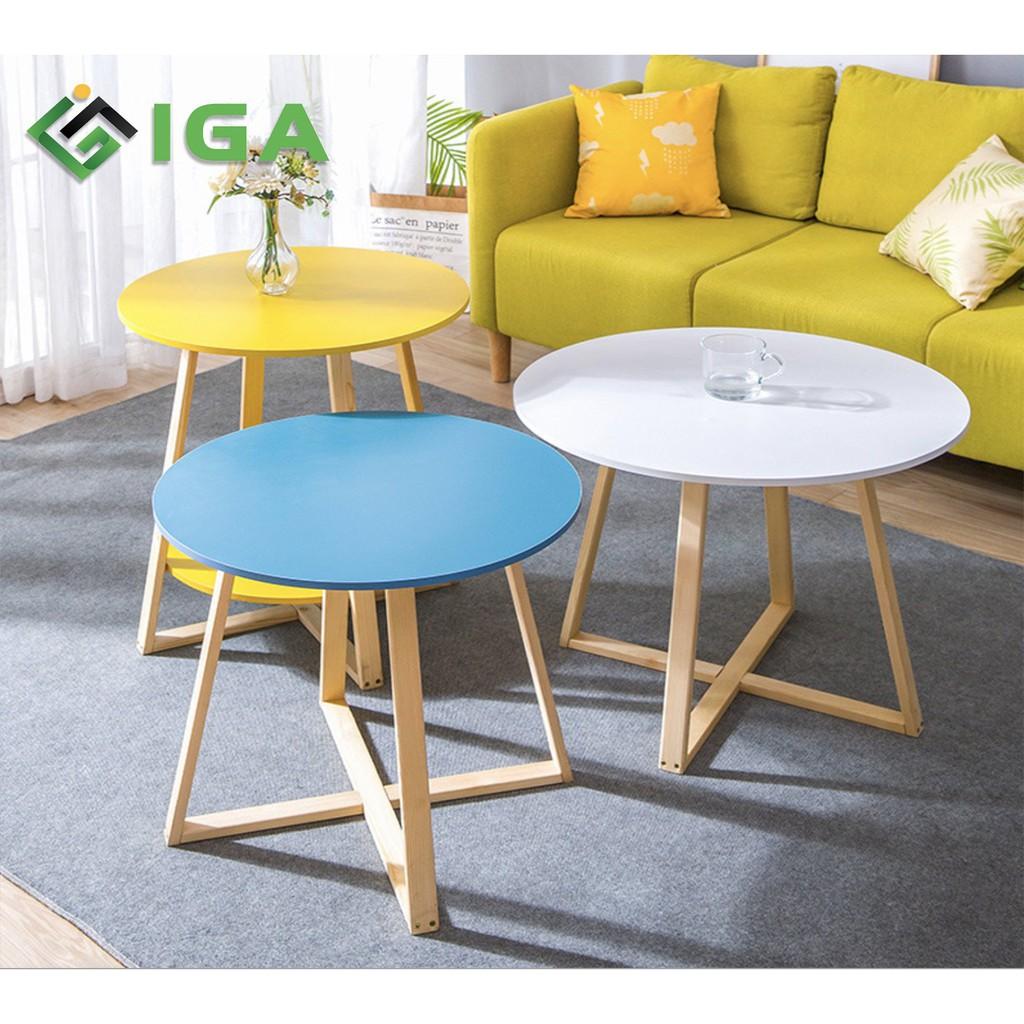 Bàn trà Bắc Âu Chân vuông mặt 50cm GP52