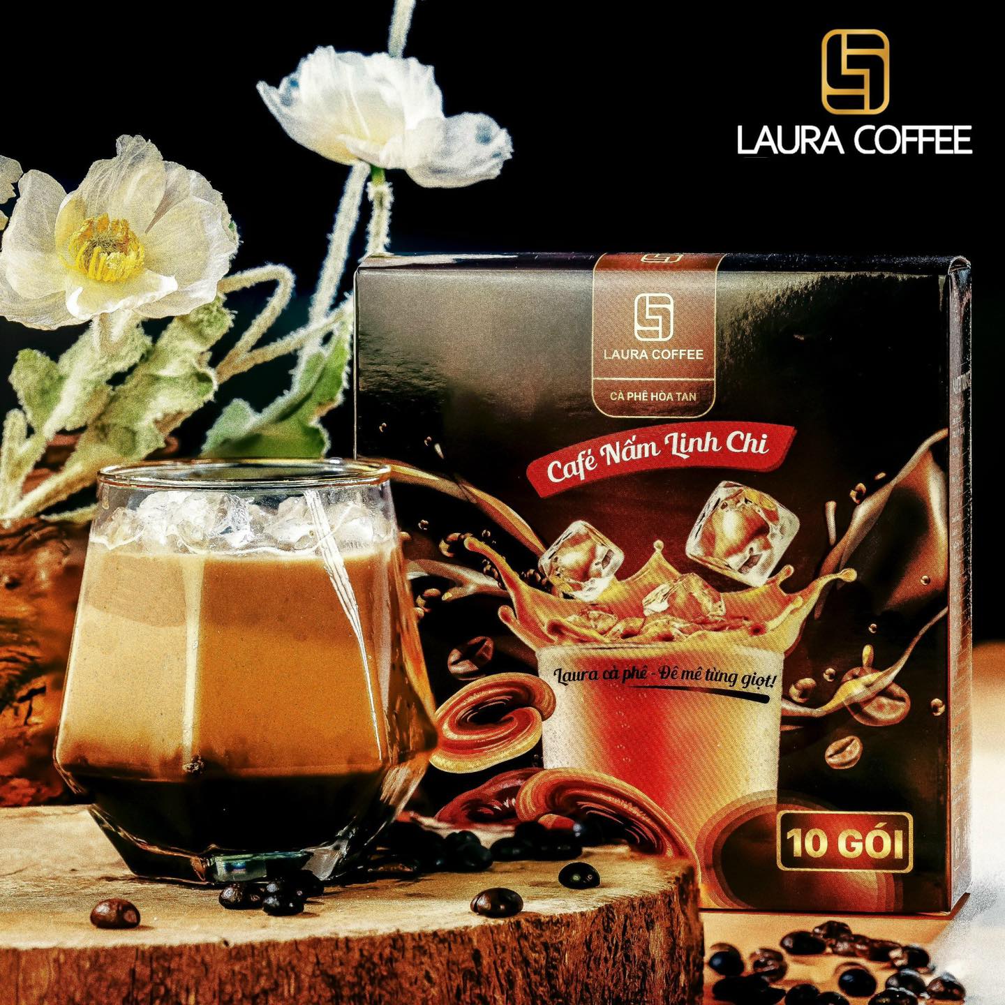 Cà phê hòa tan cao cấp Laura Coffee Nhật Kim Anh hộp 10 gói