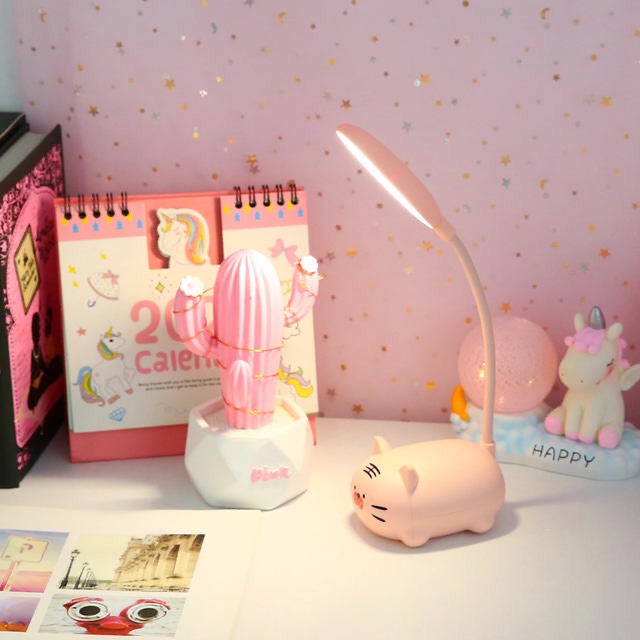 Bộ Đèn Led Để Bàn Mini Có Thể Gập Xoay 360 Độ Hình Thú - Tặng 1 cột tóc quả bơ