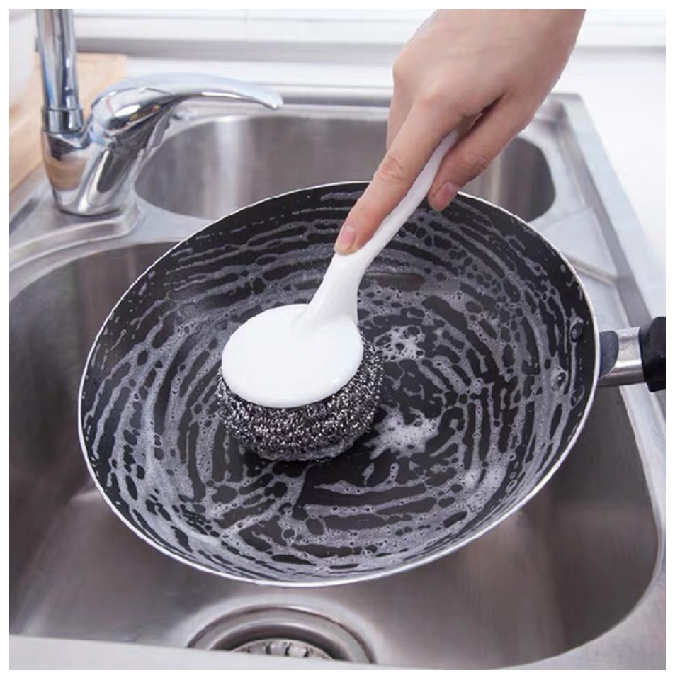 COMBO 3 cây cọ rửa nồi xoong cầm tay có bối sắt tiện lợi
