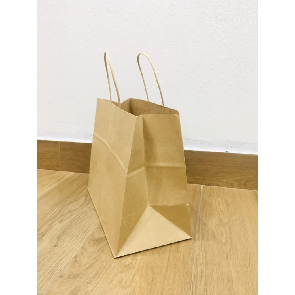 Combo 25 túi giấy xi măng kraft Nhật 30x25x15cm có quai dùng đựng quà size lớn