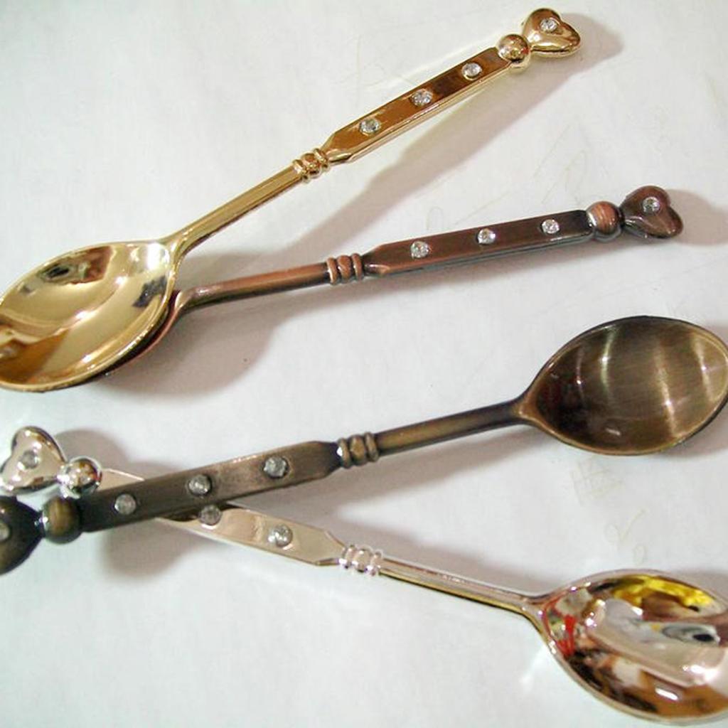 Stainless Steel Tableware Creative Retro Coffee Spoon, Stirring Spoon, Sugar Spoon, Stir Bar Spoon, Mixing Spoon, Tea Spoon, Ice Tea Spoon, Ice Cream Spoons