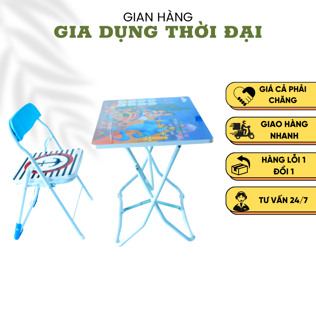 Bộ bàn học sinh gấp gọn kèm ghế | Bộ bàn học sinh cao 52 - 46 | Nguyễn Trường Thắng Desk