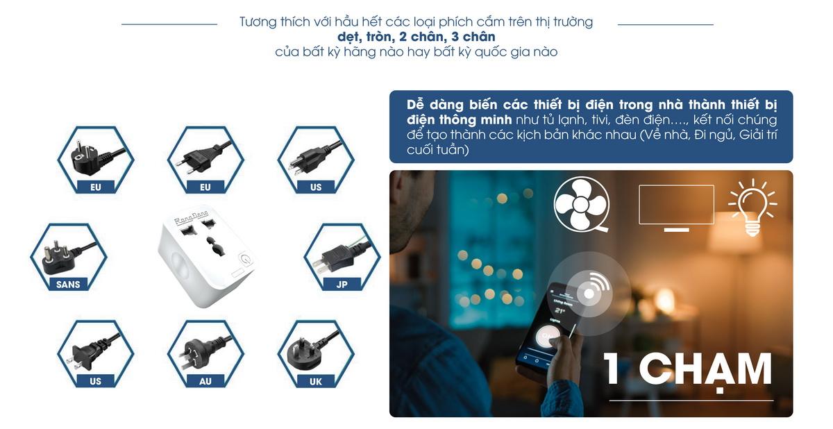 Ổ cắm điều khiển từ xa bằng wifi thông minh 16A OC01WF