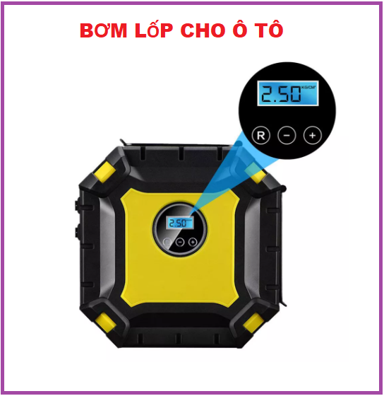 Bơm Lốp Xe Ô Tô xe hơi- Máy Nén Khí, Bơm Lốp Xe Tải Nhỏ, Xe Máy,Công Suất Lớn -Bơm Khỏe Và Không Gây Nóng - Thiết Kế Nhỏ Gọn - Vỏ Chống Va Đập Siêu Bền