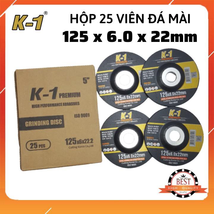 Hộp 25 viên ĐÁ MÀI SẮT, KIM LOẠI 1 TẤC 2 | Đá mài K1 125 | Đá mài phi 125