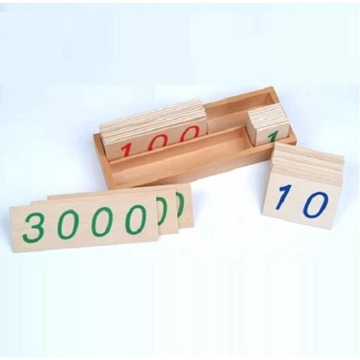 (Bản quốc tế) Hộp thẻ số 1-3000 nhỏ - Small Wooden Number Cards With Box 1-3000