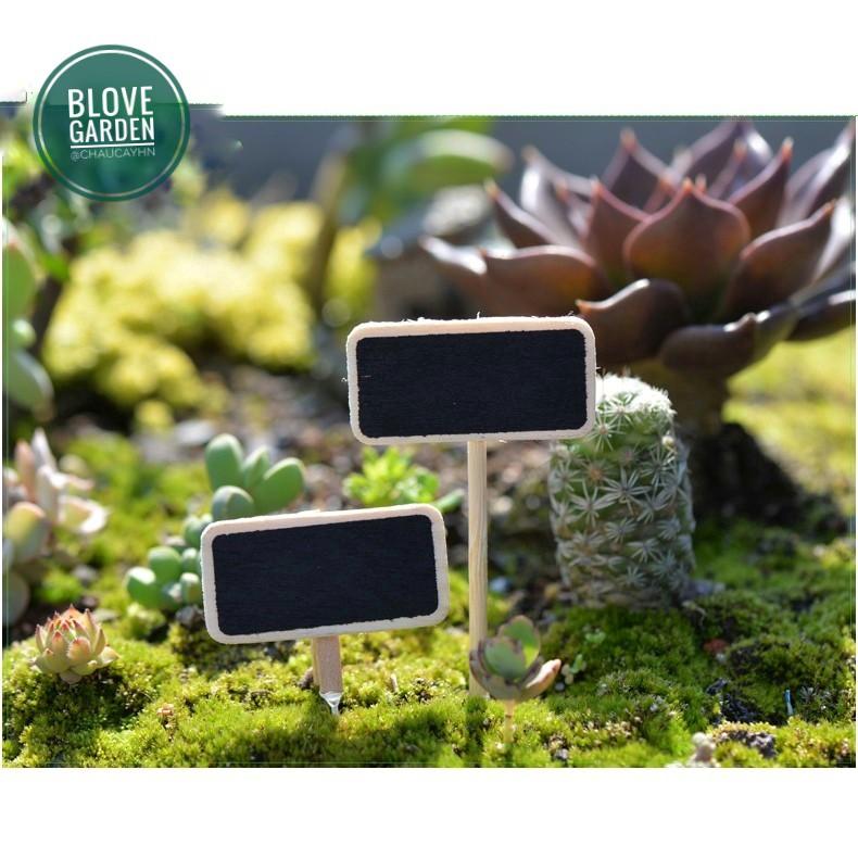 Bảng đen mini làm phụ kiện tiểu cảnh, trang trí chậu cây sen đá xương rồng, gắn tang trang trí, terrarium