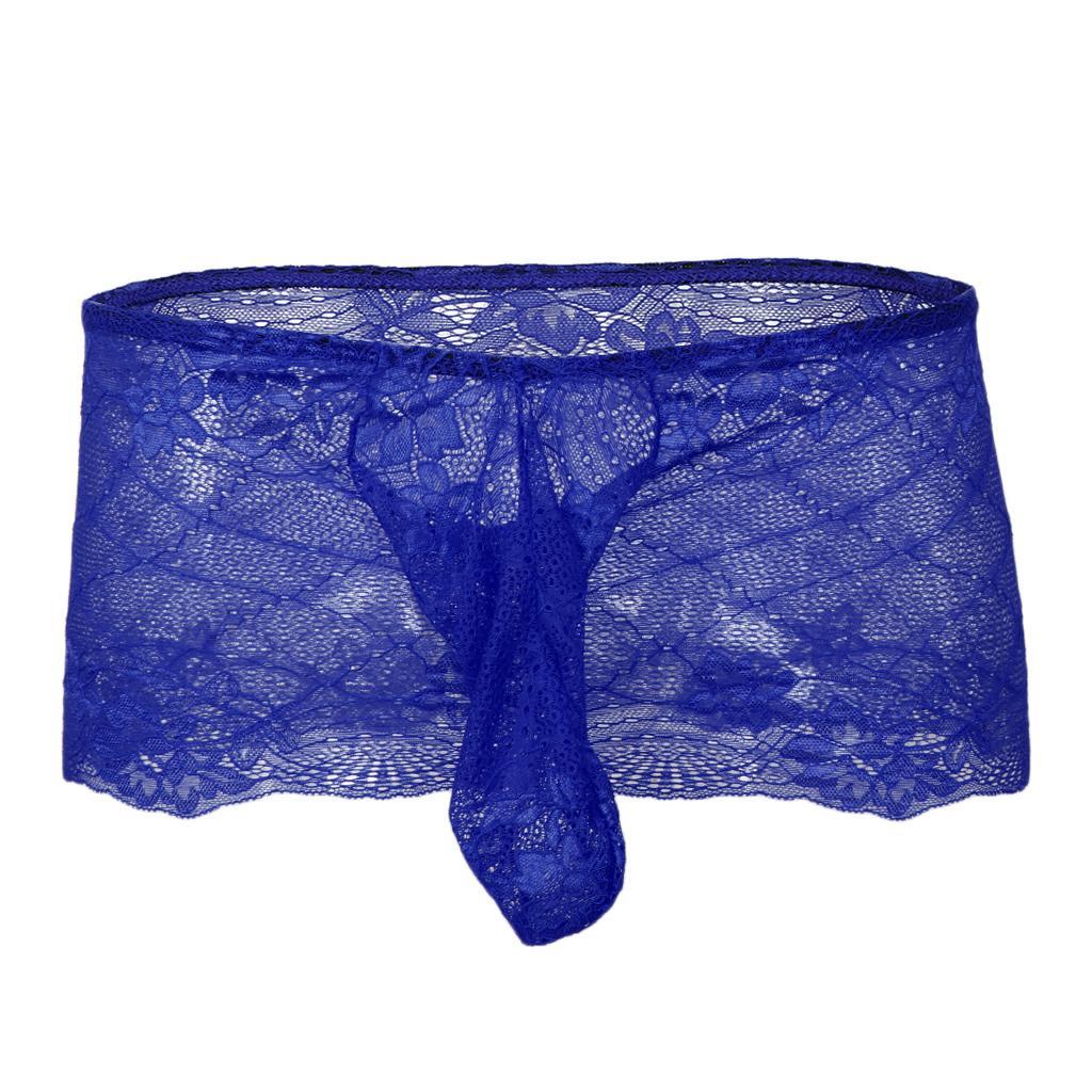 2-3pack Men's Lace Floral Sissy Pouch Panties Girlie Skirted Mesh Thong