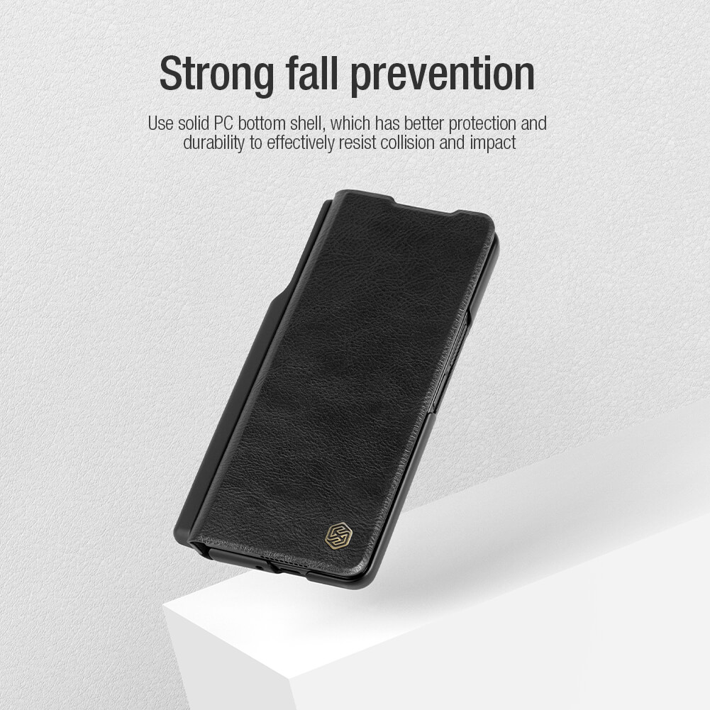 Bao da Leather cho Samsung Galaxy Z Fold 3 hiệu Nillkin Qin - hàng nhập khẩu