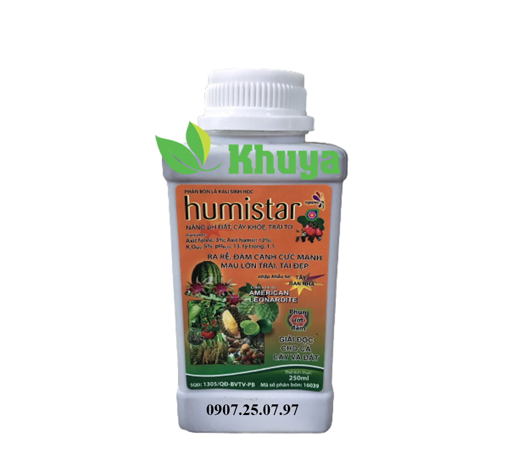 Phân bón lá Kali Sinh Học Humistar 100ml Tây Ban Nha - Năng pH Đất - Cây Khỏe