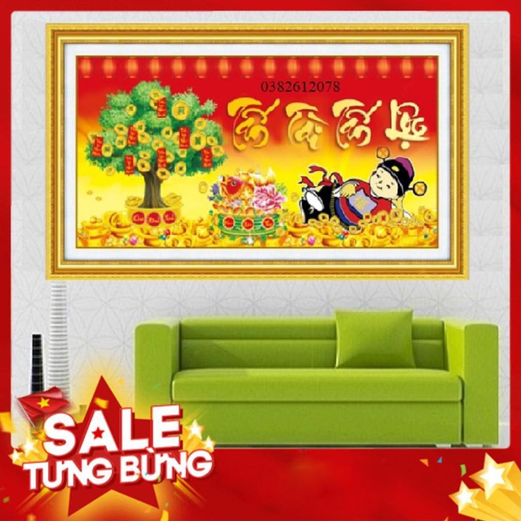 TRANH ĐÍNH ĐÁ TẤN TÀI TẤN LỘC TRANH CHƯA ĐÍNH LV343