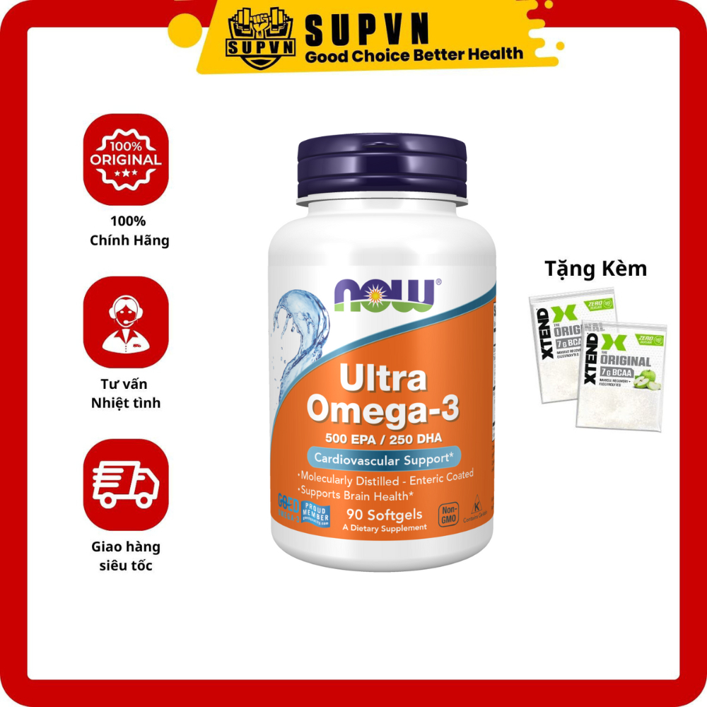 Ultra Omega 3 500 EPA/250 DHA (90 - 180 viên)  Viên Uống Bổ Não, Sáng Mắt, Khỏe Tim Now Ultra Omega3