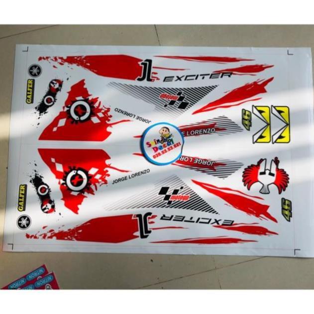 Tem rời ex 150 trắng đỏ