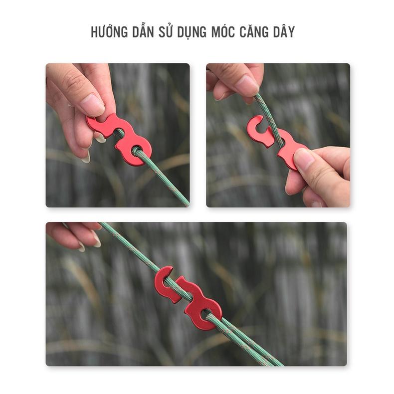 Set 10 Dụng Cụ Căng Dây Lều Cắm Trại Bằng Hợp Kim Nhôm Siêu Nhẹ Có Thể Điều Chỉnh