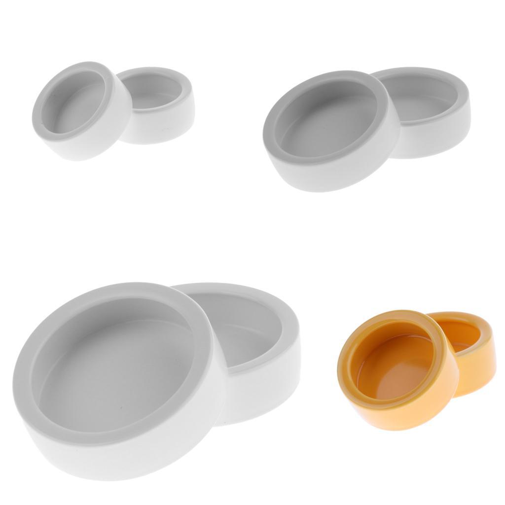4Pcs Ceramic Reptile Feeding Worm Dish Food Water Bowl for Reptile