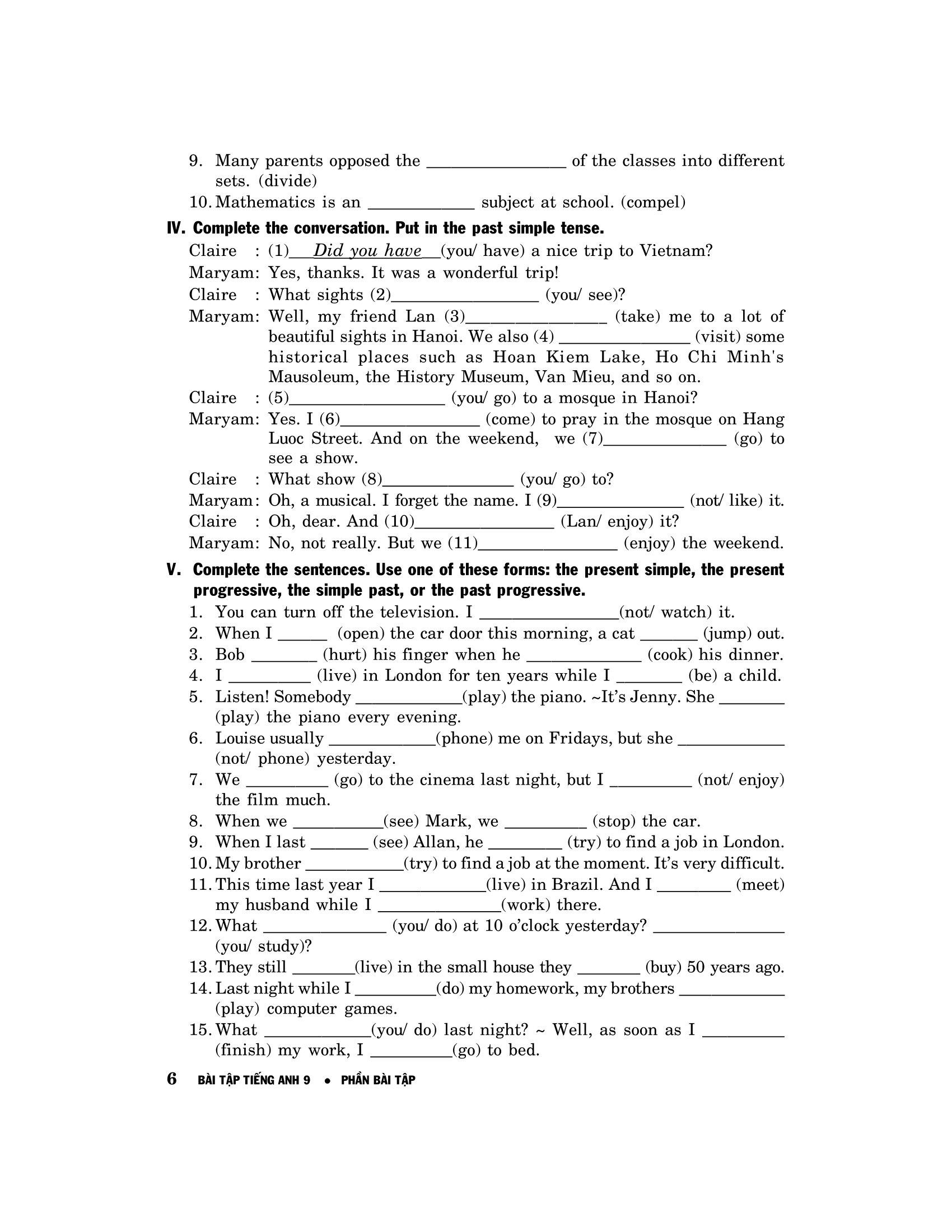 Sách Bài Tập Tiếng Anh 9 - Không Đáp Án (Tái Bản 2020)