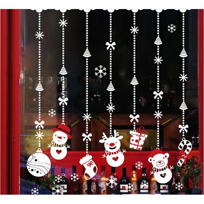 Decal trang Trí Noel - Rèm dây Người tuyết nhí