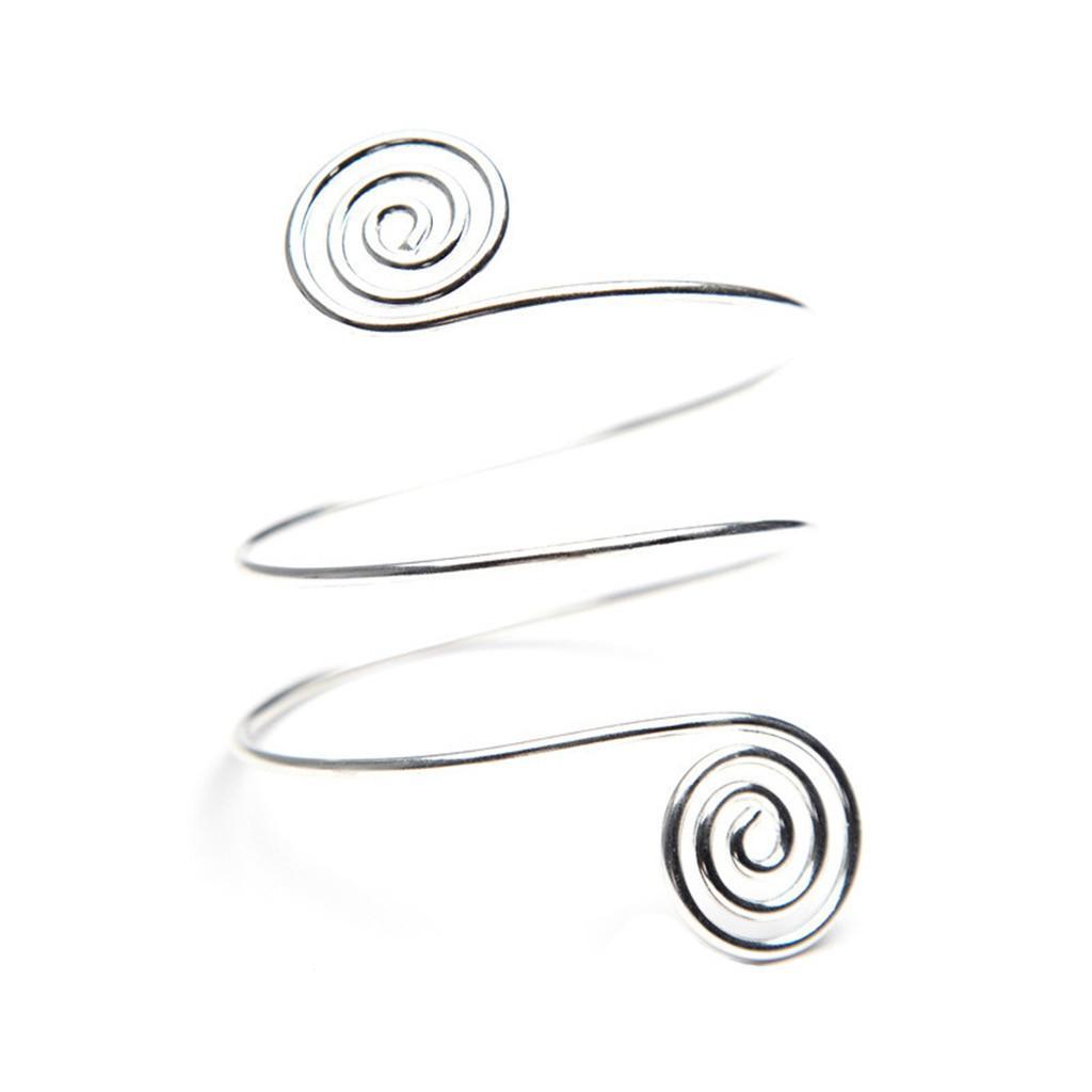 2X Women Upper Arm Band Armlet Multilayer Cuff Bangle Bracelet Jewelry Silver