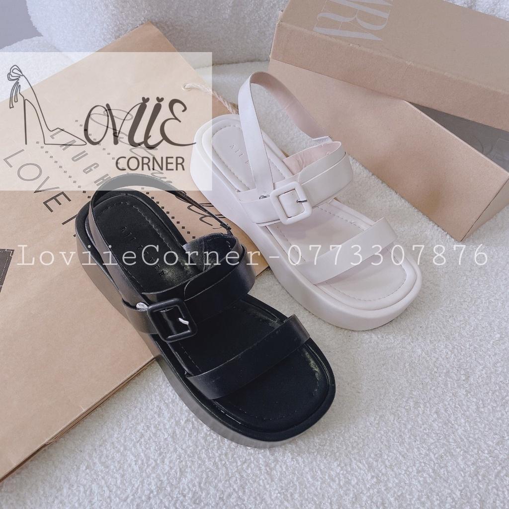 SANDAL XUỒNG LOVIIECORNER - GIÀY THỜI TRANG ĐẾ BẰNG HAI QUAI NGANG PHONG CÁCH NỮ TÍNH S220902