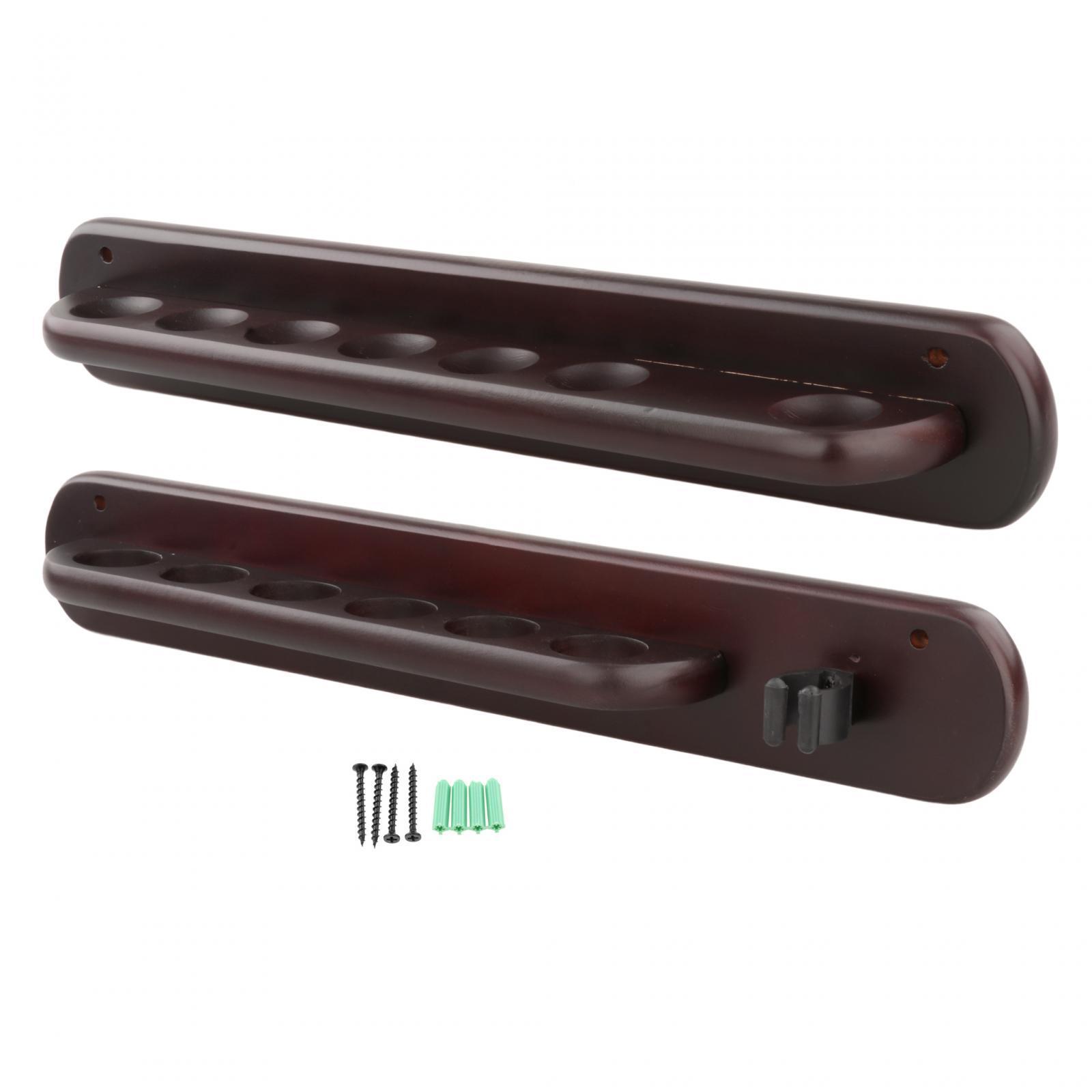 Wood Billiard Cue Rack Accessories Locating Clips Storage Bracket Wall Mounted Pool Cue Holder for Clubs Pool Bars Players Game Room Sports