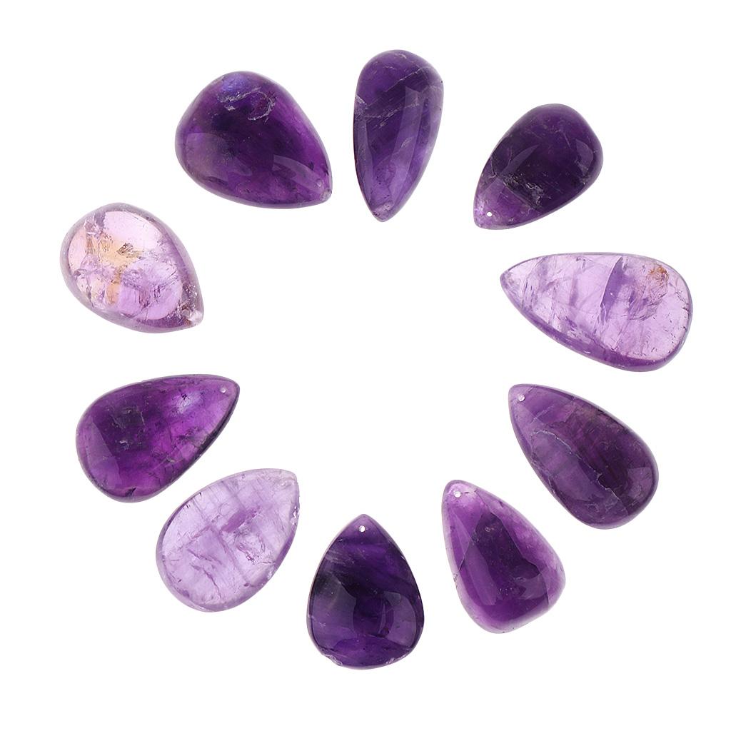 Natural Stone Flat Round Purple Energy Crystal Quartz DIY Pendant Necklace Home Decor Ornaments