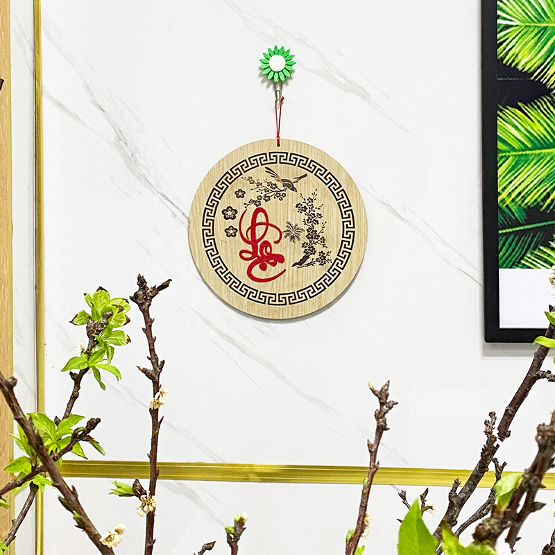 Chữ Lộc Hoa Văn Thư Pháp - Bảng Gỗ Decor - Trang Trí Nhà Cửa - Tết