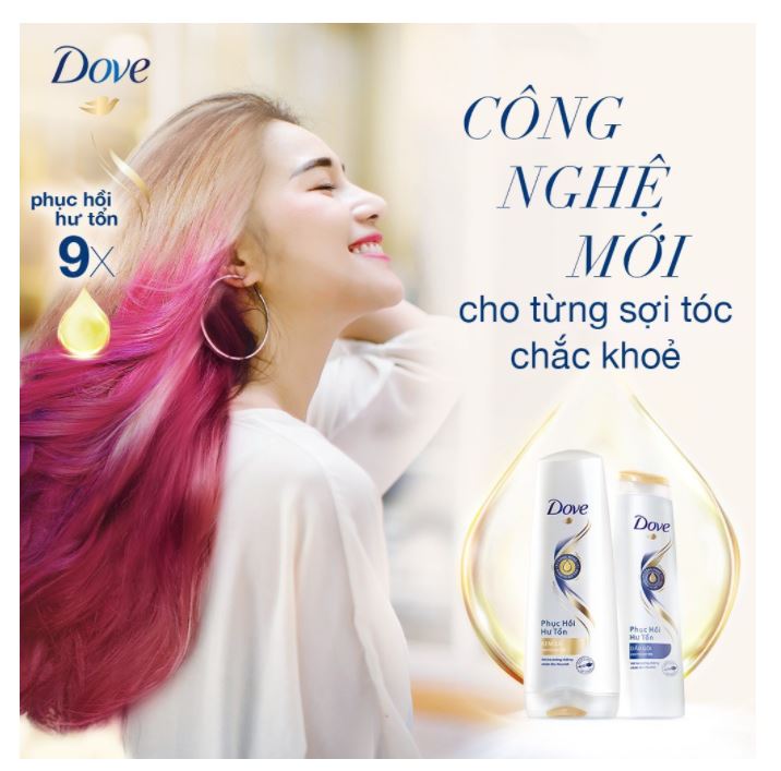 COMBO 2 Chai dầu gội Dove Phục hồi Hư tổn 1400g