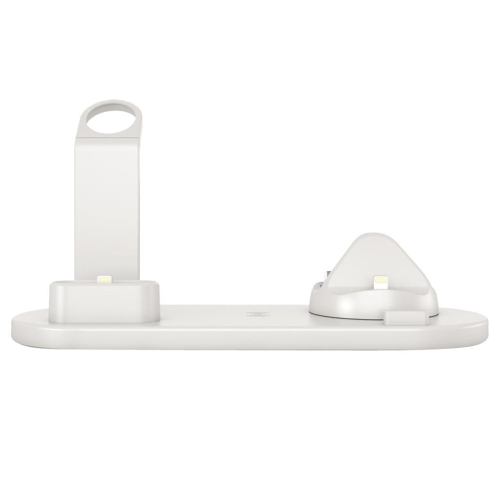 Wireless Mobile Phone Watch Earphone  Station Base White