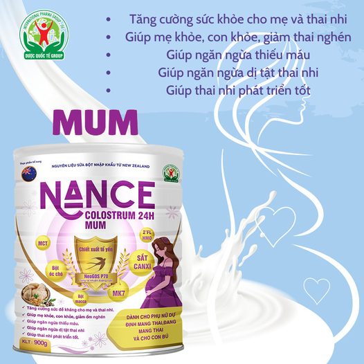 Sữa Bột Mẹ Bầu NANCE Colostrum 24h Mum: Giảm Nghén , Giúp Thai Nhi Phát Triển