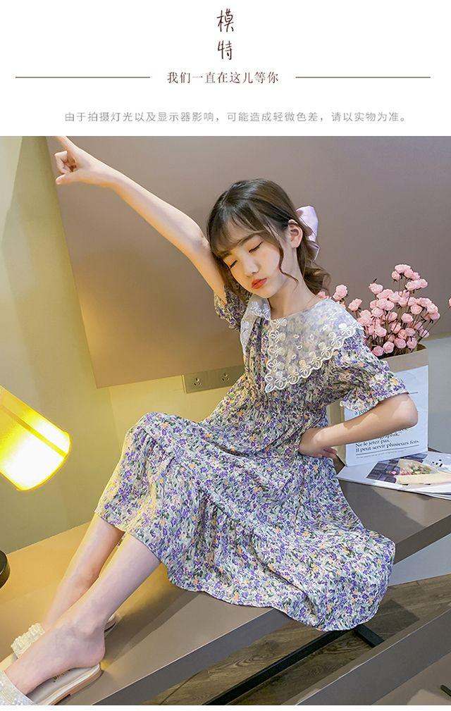 DONGSHOP HOT Cô gái ăn mặc mùa hè trang phục mùa hè 2022 tây váy công chúa cô gái hoa đầm đầm chiffon váy mùa hè